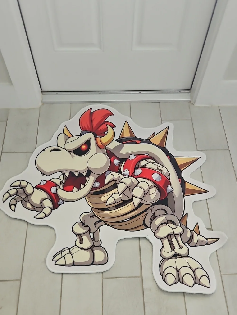Bowser Jr. Skeleton Vinyl Decal — Red, Cream, Black